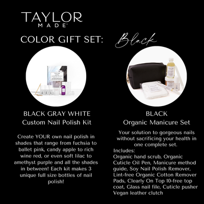 BLACK Color Gift Set - Custom Polish Kit & Manicure Set