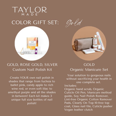 GOLD Color Gift Set - Custom Polish Kit & Manicure Set